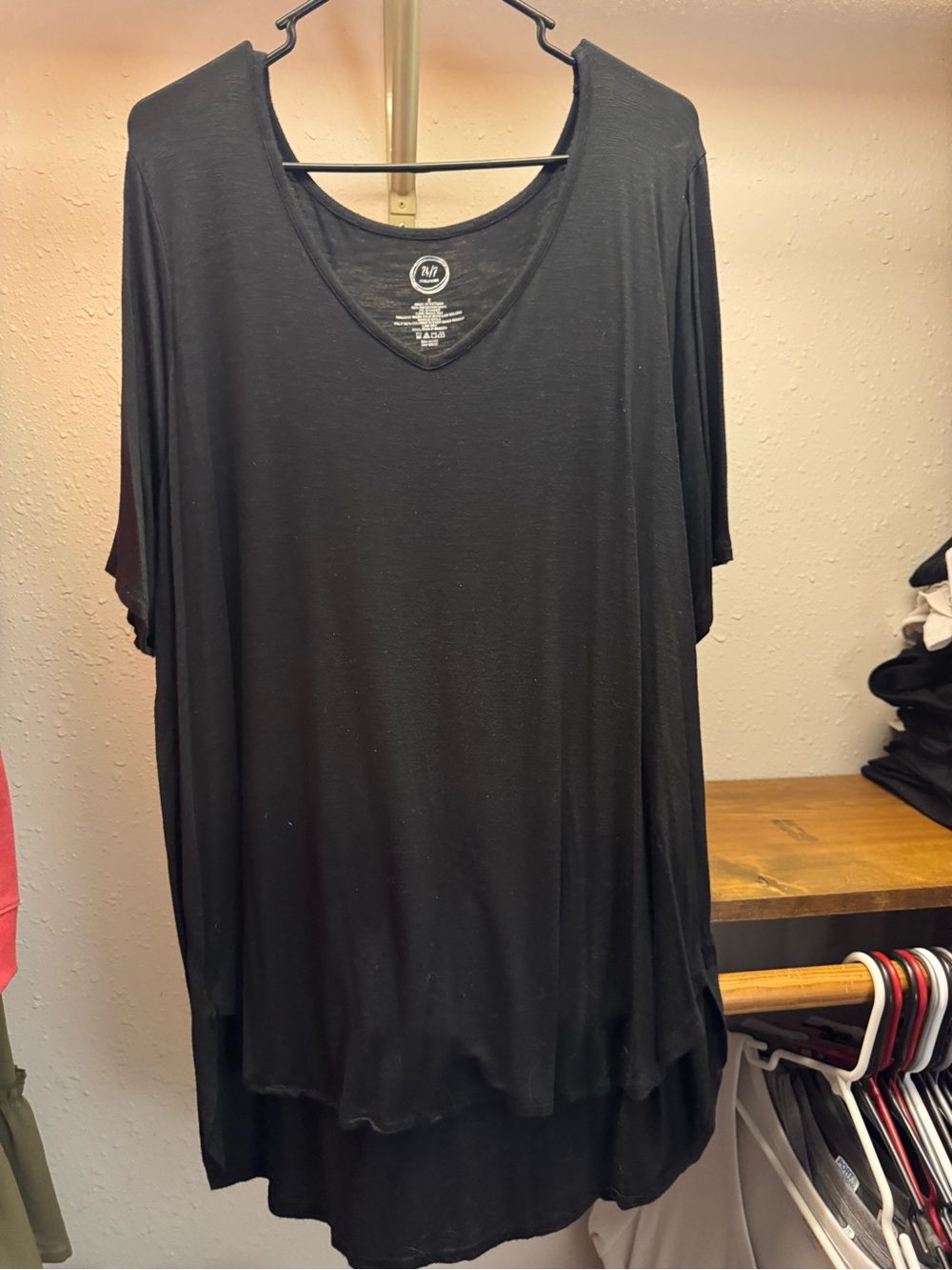 Women's Black V-Neck Tunic Top by Bobeau